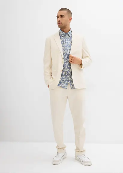 bonprix Leichtes Herren-Kurzarmhemd mit floralem Print - blau Bis zu 55% Rabatt