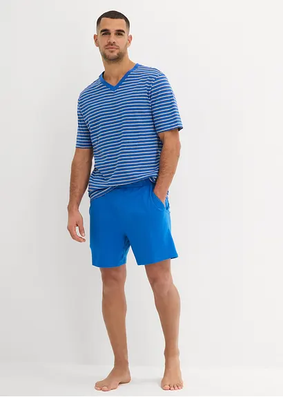 bonprix Gestreifter Shorty mit Hosentaschen - grau - Herren 2025