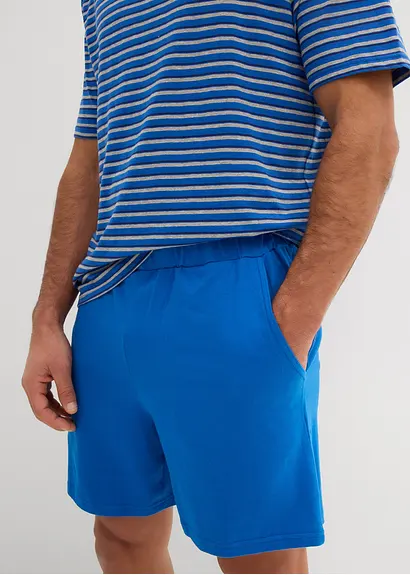 bonprix Gestreifter Shorty mit Hosentaschen - grau - Herren 2025