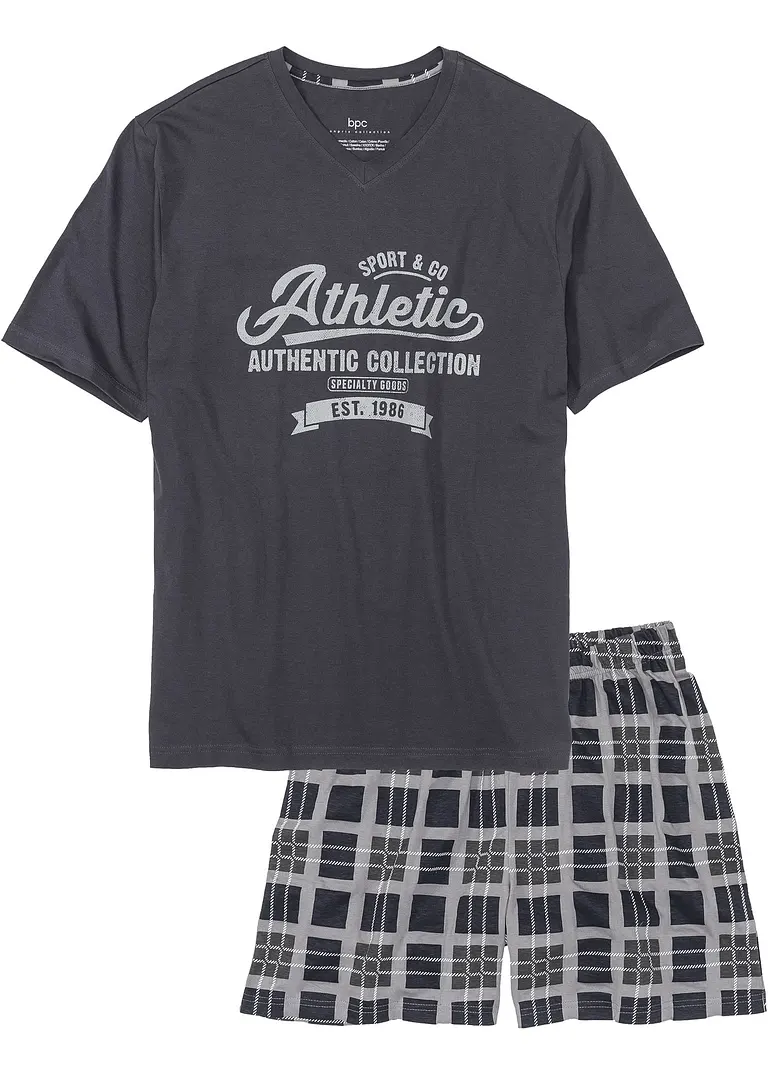 bonprix Lässig bedruckter Pyjama mit T-Shirt und Shorts