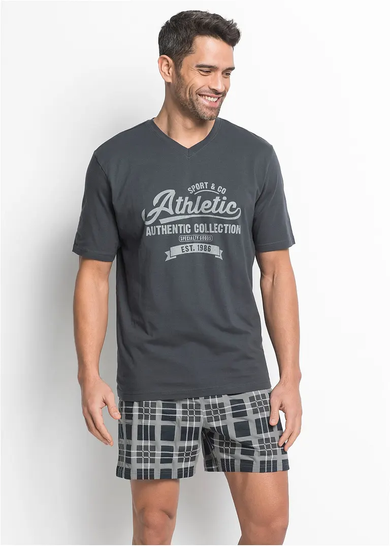bonprix Lässig bedruckter Pyjama mit T-Shirt und Shorts Limitierter Zeitrabatt