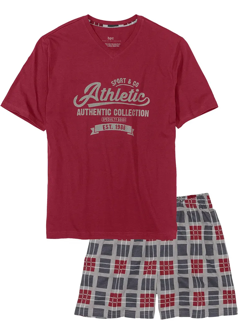 bonprix Lässig bedruckter Pyjama mit T-Shirt und Shorts