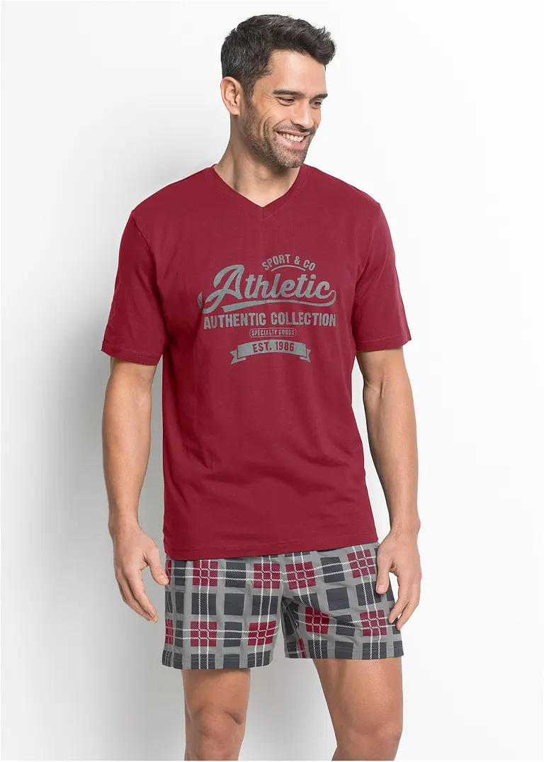 bonprix Lässig bedruckter Pyjama mit T-Shirt und Shorts Fabrik Onlineshop