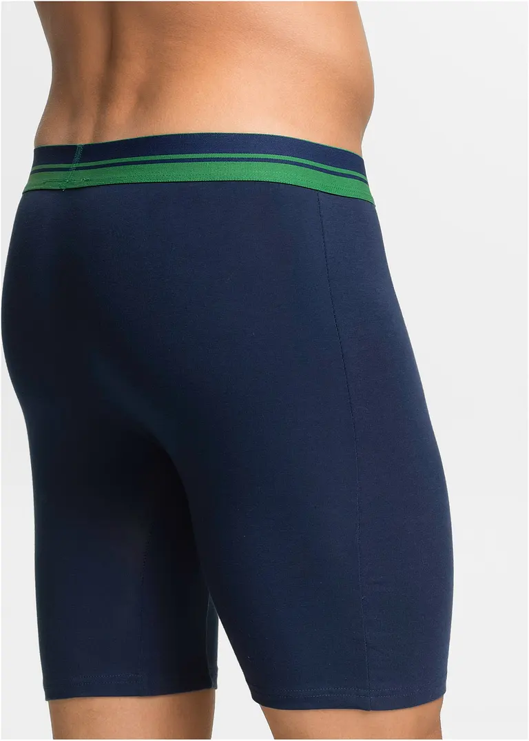 bonprix Bequeme Boxershorts in figurnaher Passform mit langem Bein und einem gestreiftem elastischen Bund Vatertagsangebot
