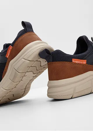 bonprix Sportlicher Bugatti Sneaker mit Materialmix - blau 50% Rabatt mit kostenlosem Versand