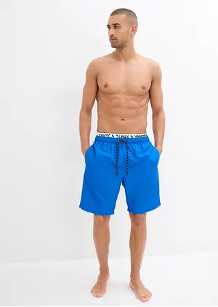 bonprix Trendige Badeshorts mit dekorativem Gummibund - blau Auslauf
