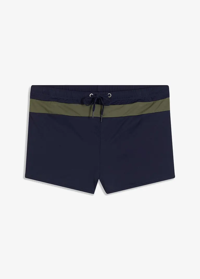 bonprix Bequeme Badehose mit Bindeband am Bund und Kontraststreifen Angebote