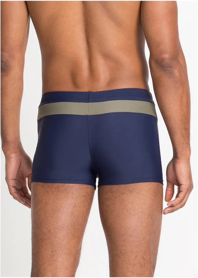 bonprix Bequeme Badehose mit Bindeband am Bund und Kontraststreifen Angebote