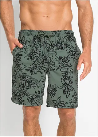 bonprix Sportliche Badeshorts mit modischem Druck - grün im Angebot