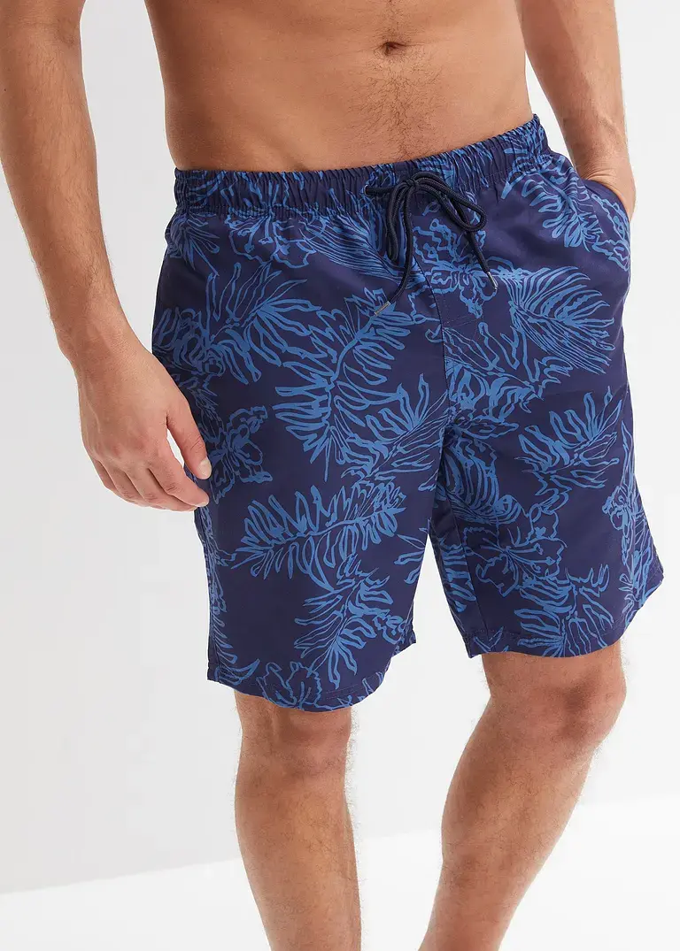 bonprix Sportliche Badeshorts mit modischem Druck - blau Schlussverkauf