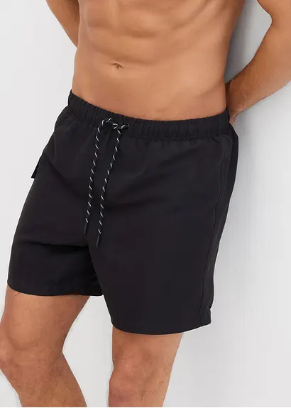 bonprix Modische Badeshorts mit seitlicher Tasche - schwarz Fabrik Onlineshop
