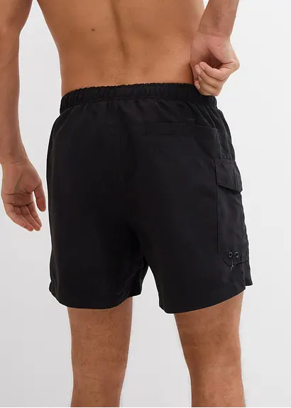 bonprix Modische Badeshorts mit seitlicher Tasche - schwarz Fabrik Onlineshop