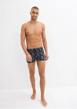 bonprix Modische Badehose mit trendigem Druck - schwarz Fabrikpreis