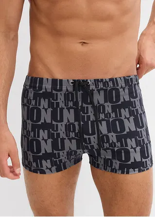 bonprix Modische Badehose mit trendigem Druck - schwarz Fabrikpreis