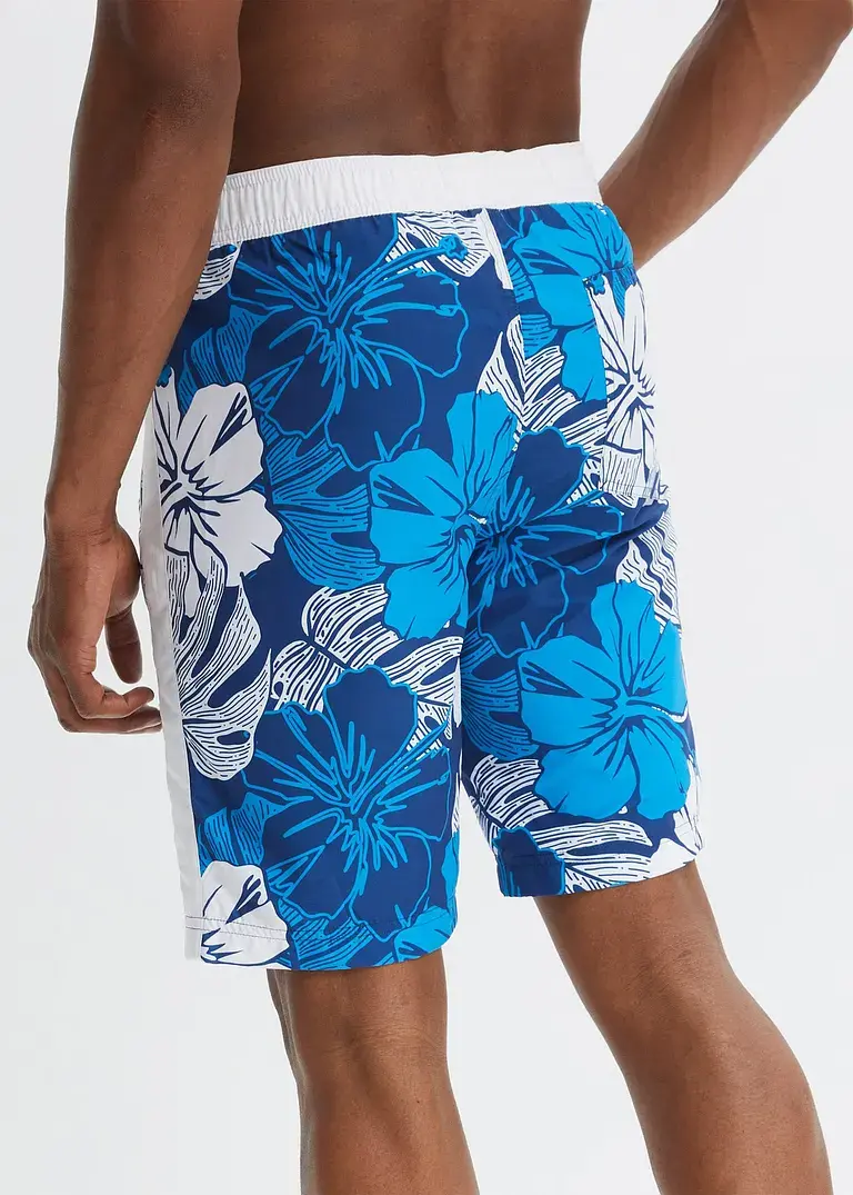 bonprix Sommerlich bedruckte Strand-Bermuda - blau - Herren Begrenztes Angebot