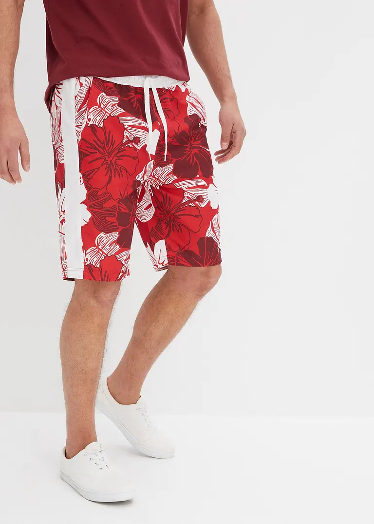 bonprix Sommerlich bedruckte Strand-Bermuda - rot - Herren Online Shopping