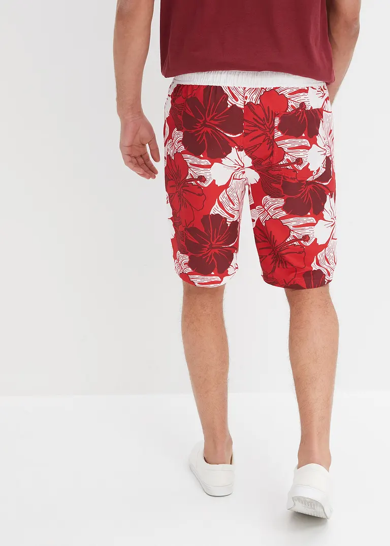 bonprix Sommerlich bedruckte Strand-Bermuda - rot - Herren Online Shopping