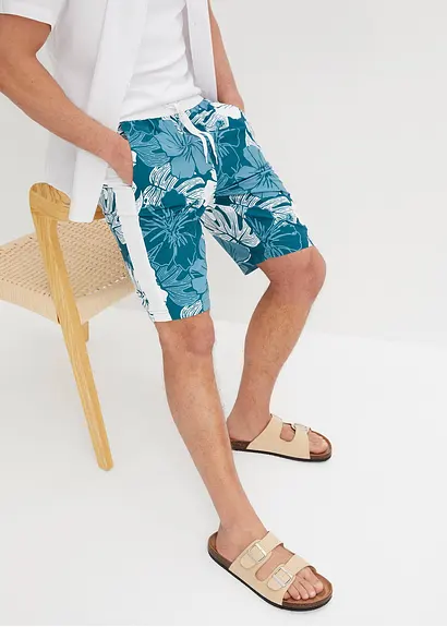 bonprix Sommerlich bedruckte Strand-Bermuda - petrol - Herren Exklusivangebot