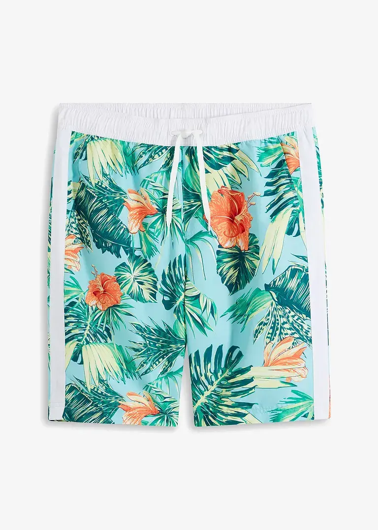 bonprix trendige Strandbermuda mit Allover-Druck - blau Preisnachlass
