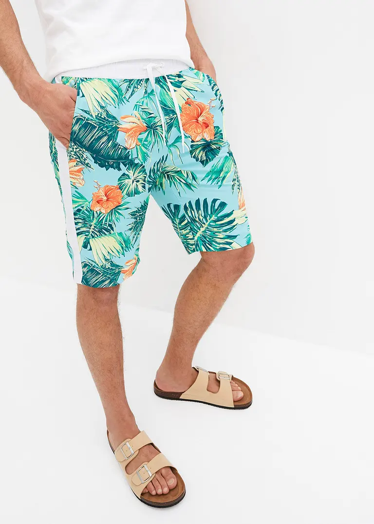 bonprix trendige Strandbermuda mit Allover-Druck - blau Preisnachlass
