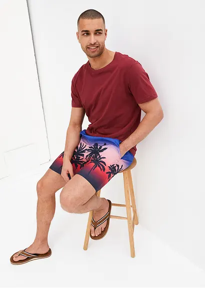 bonprix trendige Strandshorts mit sommerlichem Druckmotiv - blau - Herren Black Friday