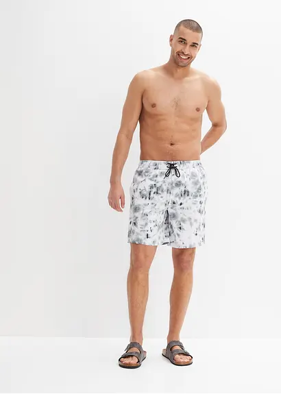 bonprix Schöne Badeshorts mit modischem Print - schwarz Weihnachtsangebot