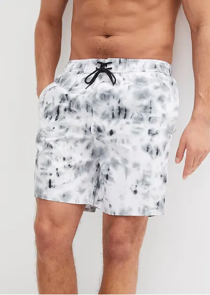 bonprix Schöne Badeshorts mit modischem Print - schwarz Weihnachtsangebot