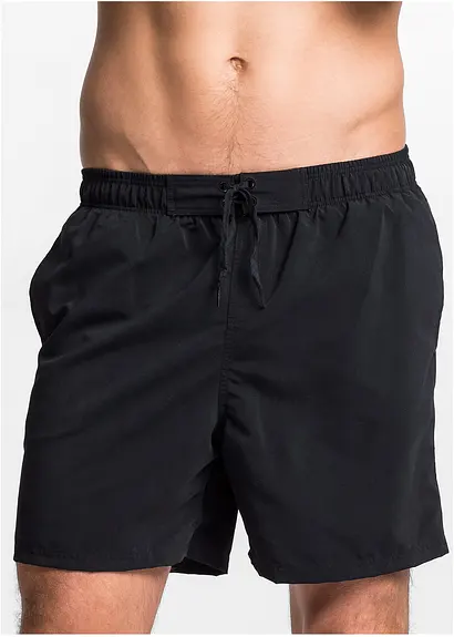 bonprix Sportive Badeshorts in unifarbenem Design - schwarz Muttertagsangebot