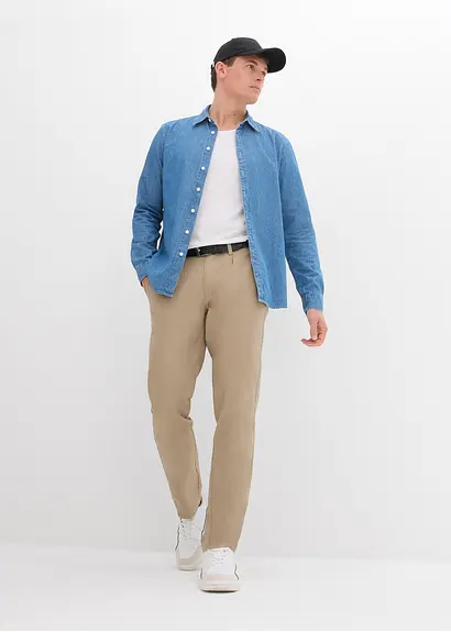 bonprix Moderne Chinohose mit Bundfalte - grün - Herren Lagerräumung