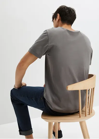 bonprix T-Shirt mit kernigem Print - grau - Herren Top Angebot