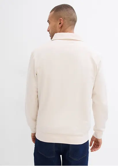 bonprix Modisches Sweat-Polo aus Bio-Baumwolle - beige - Herren Neueste Mode
