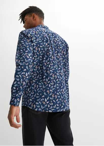 bonprix Bequem weit geschnittenes Langarmhemd mit Button-Down-Kragen in modischem Paisley-Muster Zeitlich begrenztes Angebot
