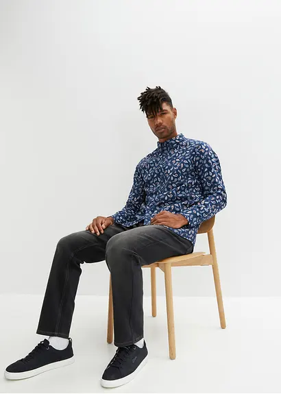 bonprix Bequem weit geschnittenes Langarmhemd mit Button-Down-Kragen in modischem Paisley-Muster Zeitlich begrenztes Angebot