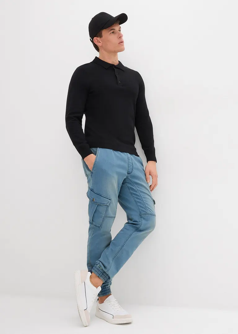 bonprix Pflegeleichtes Poloshirt in Feinstrick - schwarz Bestseller