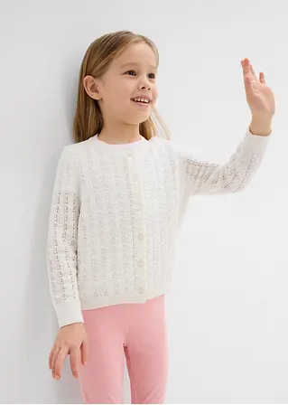 bonprix Mädchen-Strickjacke im schönen Design - weiß - Kinder Bis zu 65% Rabatt