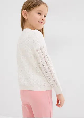 bonprix Mädchen-Strickjacke im schönen Design - weiß - Kinder Bis zu 65% Rabatt