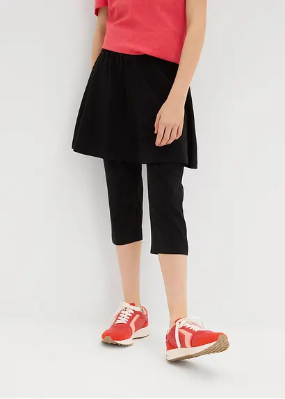 bonprix Mädchen Capri-Legging mit Rock aus elastischem Bio-Baumwoll-Mix Super Rabatt