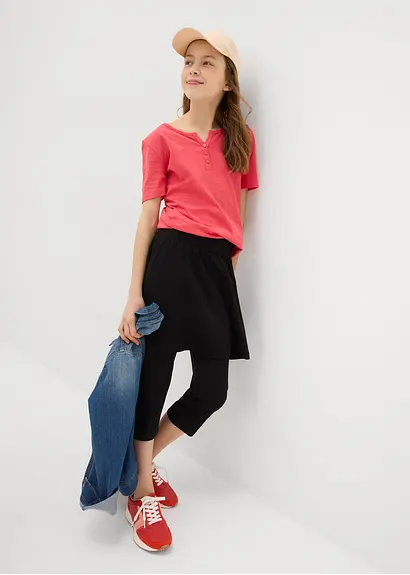 bonprix Mädchen Capri-Legging mit Rock aus elastischem Bio-Baumwoll-Mix Super Rabatt
