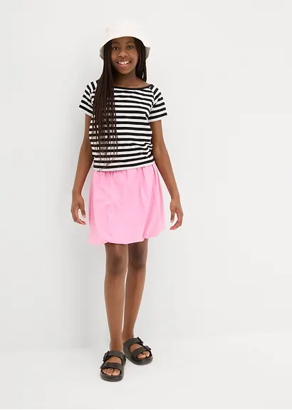 bonprix Schönes Mädchen Shirt mit breitem Rundhals Ausschnitt - schwarz Clearance-Verkauf