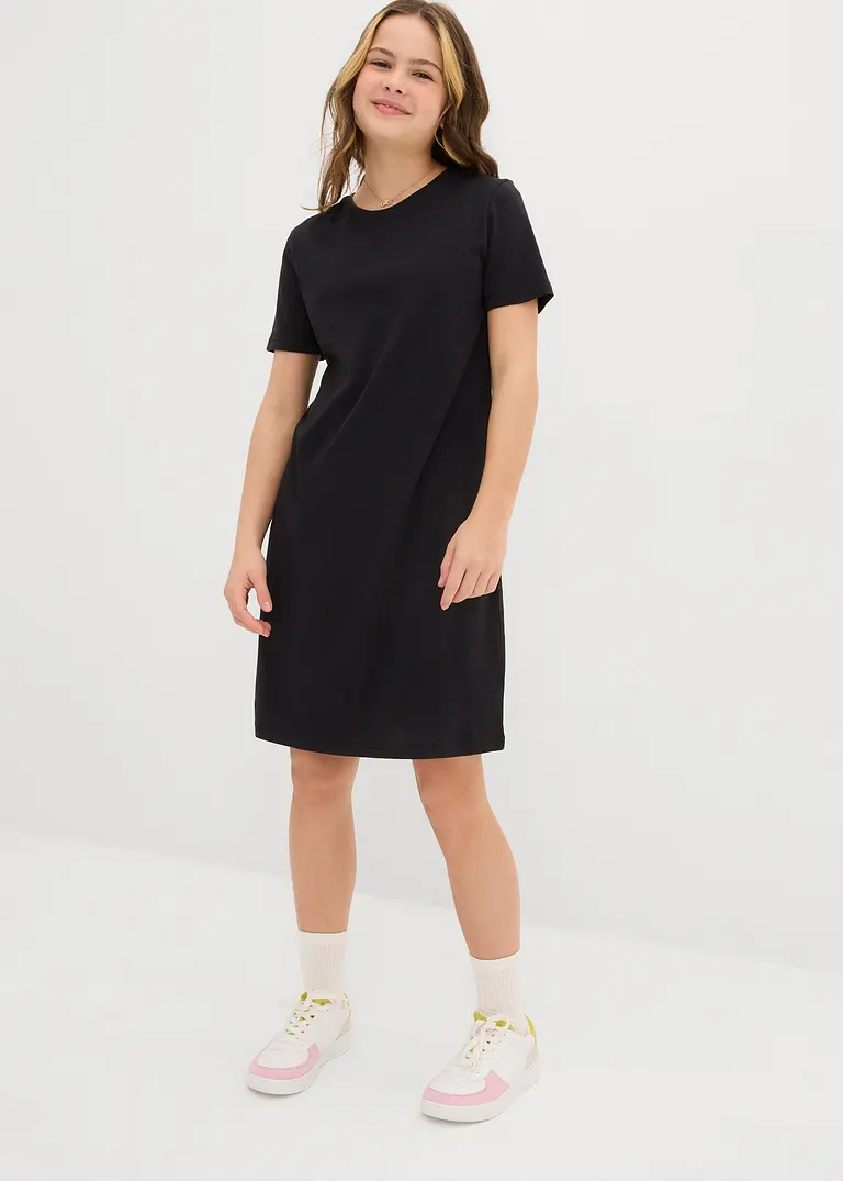 bonprix Schlichtes Jerseykleid für Mädchen aus reiner Bio-Baumwolle Fabrikladen