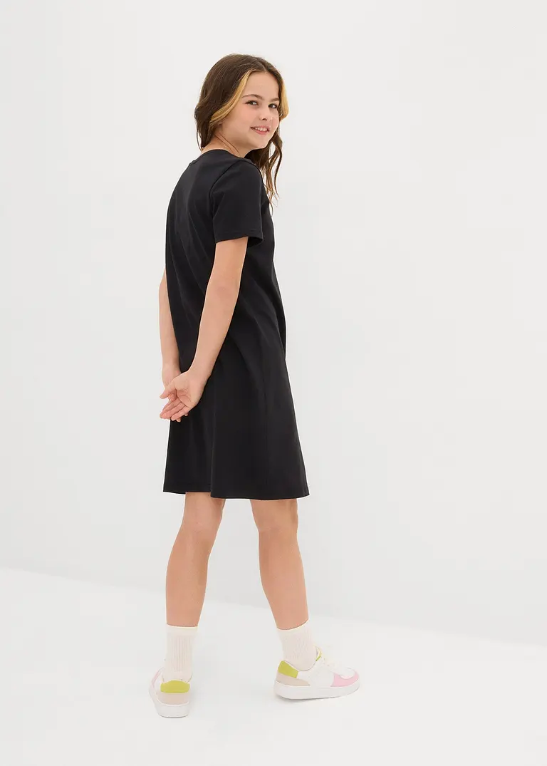 bonprix Schlichtes Jerseykleid für Mädchen aus reiner Bio-Baumwolle Fabrikladen