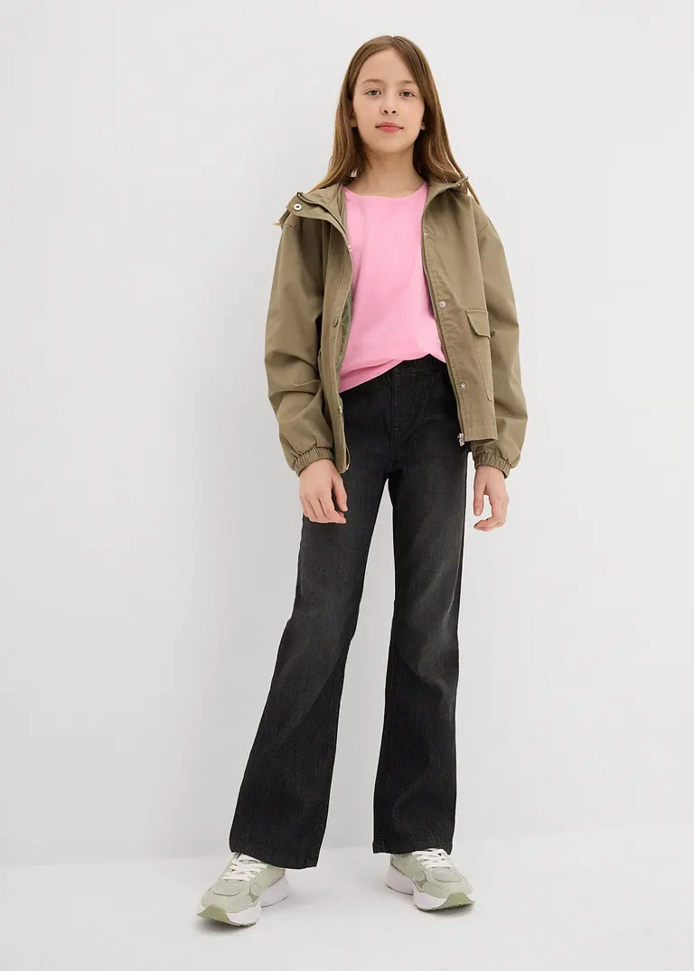 bonprix Mädchen Jeggings mit leicht ausgestelltem Bein und aufgesetzten Geäßtaschen Begrenzt auf 3 Tage