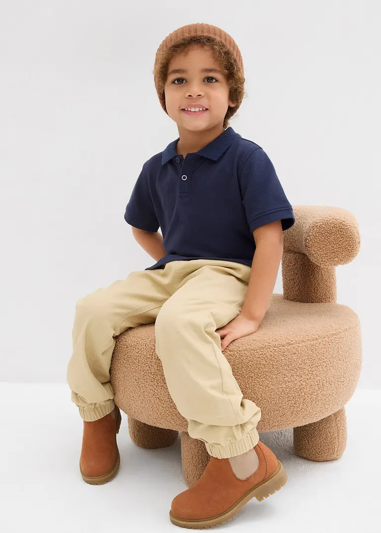 bonprix Schönes Basic Poloshirt für Jungen mit Seitenschlitzen - blau Black Friday Preise