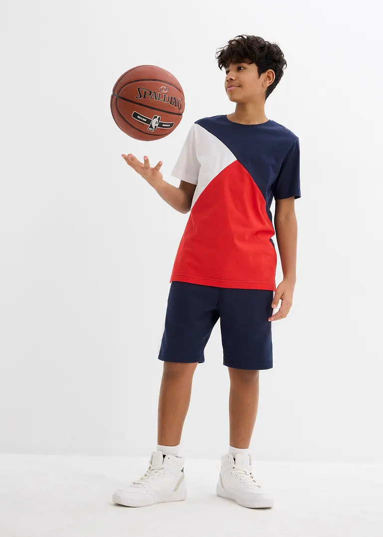 bonprix Cooles Jungen Set bestehend aus T-Shirt und Bermuda in Colorblocking-Optik Verkauf
