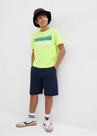 bonprix Schöne Jungen Sweat-Bermuda mit praktischen Taschen und kontrastfarbiger Kordel Angebote