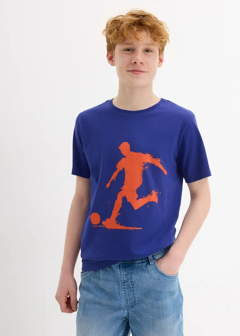bonprix Cooles Jungen T-Shirt mit Rundhalsausschnitt und einem großen Druck vorne Schlussverkauf