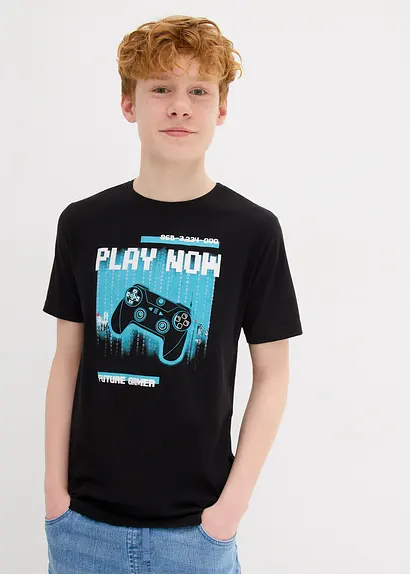 bonprix Cooles Jungen T-Shirt mit großem Druck und Rundhalsausschnitt Fabrikverkauf