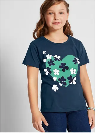 bonprix Doppelpack Mädchen T-Shirt mit romantischem Druck Rabatt