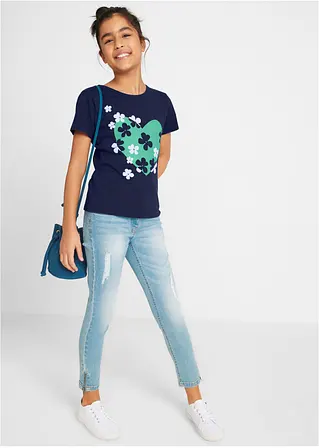 bonprix Doppelpack Mädchen T-Shirt mit romantischem Druck Rabatt