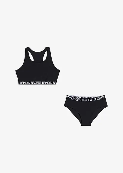 bonprix Cooler Mädchen Sportbikini mit Ringerrücken im 2-tgl. Set Versandkostenfrei